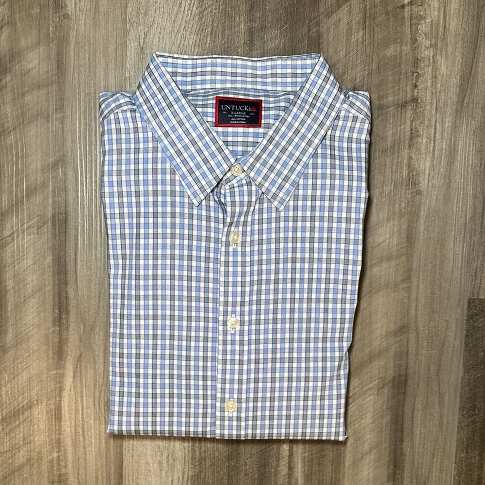 UNTUCKit Durif Checkered Wrinkle Free Long Sleeve Button Down - XLT